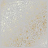 Аркуш одностороннього паперу з фольгуванням Golden Pion Gray, ТМ Фабрика Декору