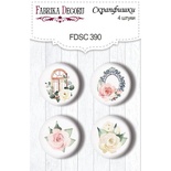 Набір скрап-фішок 4шт. Tenderness and love 390, ТМ Фабрика Декору