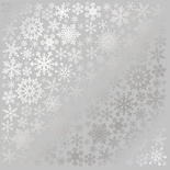 Аркуш одностороннього паперу з фольгуванням Silver Snowflakes Gray, ТМ Fabrika Decoru