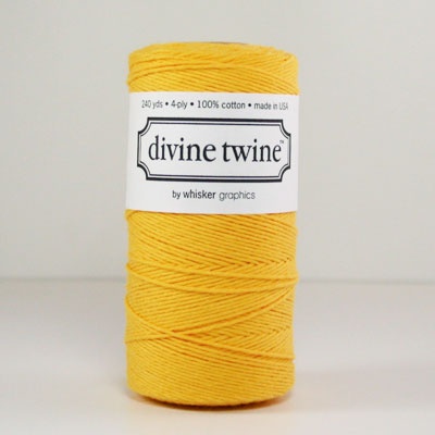 Бавовняний шнур від Divine Twine - Yellow Solid, 1 мм, колір жовтий, 1м