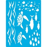 Трафарет багаторазовий 15x20см Підводний світ 375, ТМ Фабрика Декору