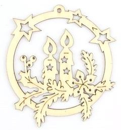 Лазерні вирубки з дерева від ScrapBerryʼs - Різдвяні свічки, 7 см (2 шт. / уп)