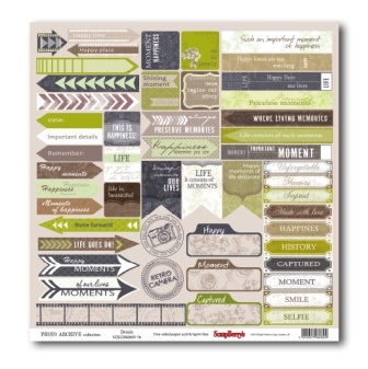 Бумага односторонняя для скрапбукинга от ScrapBerry's - Фотоархив - Детали англ., 30,5х30,5 см