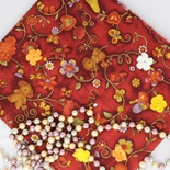 Бавовна фоновий, Рашельні елементи, бордові великі, 45x55см