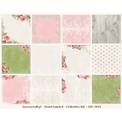 Набор скрапбумаги LemonCraft - Heart Painted, 30х30 см