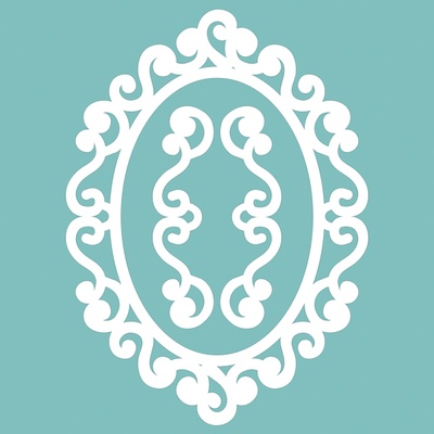 Чипборд від Вензелик - Набір рамочка + вензельки 08, розмір: 48*66 мм