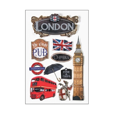 Об’ємні наліпки від Paper House 3D Stickers 4.5" - Discover London, 11x19 см, 9 шт.