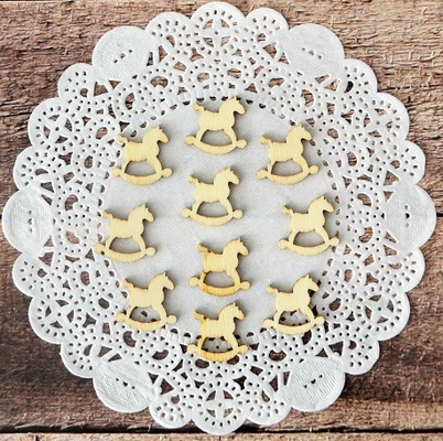 Лазерні вирубки з дерева від ScrapBerryʼs - Коник-гойдалка, 1,5см, 10 шт.