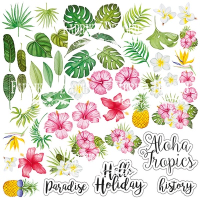 Аркуш з картинками для вирізання. Набір Wild Tropics, ТМ Фабрика Декору