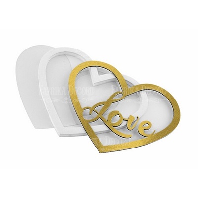 Заготовка для шейкера любов в серці 9,8x8,3 см, колір золото, ТМ Фабрика Декору