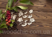 Чипборд Набір Горобина від WOODchic, 4x4см, 4.5x3.5см, 2х2см