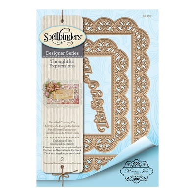 Ножи от Spellbinders - Shapeabilities Thinking of You Scalloped Rectangle Etched Dies Thoughtful Expressions by Marisa Job