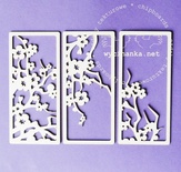 Чипборд від Wycinanka - Вишневий цвіт, рамки, 3 шт