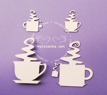 Чипборд від Wycinanka - Чашки кави, до 8 см, 4 шт.