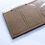 Набір тегів з щільного крафта-картону, товщина 1,3мм, 12 штук