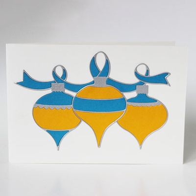 Набір для виготовлення новорічної листівки "Жовто-блакитна"