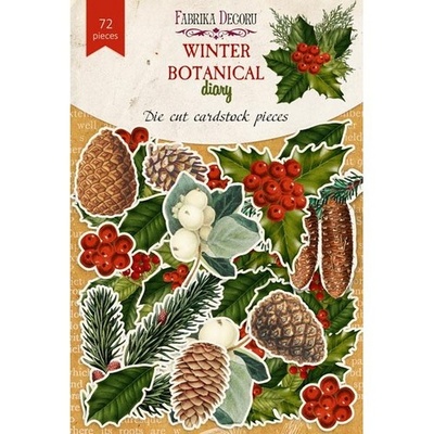 Набір висічок для скрапбукінгу, колекція Winter botanical diary 72 шт., ТМ Фабрика Декору