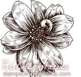 Акриловый штамп FL001a Цветок, размер 4,2 * 4,3 см