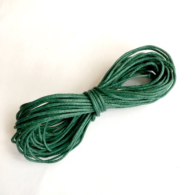 Вощений шнур, 1,2м, зелений, 5 метрів