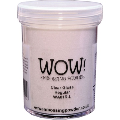 Прозрачная глянцевая  пудра для эмбоссинга от WOW - Clear Gloss - Regular (Large Jar), большая баночка - 160 мл
