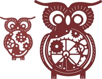 Ніж для вирубки від Cheery Lynn Designs - Owls with Gears (Set of 2) (Steampunk Lynn0)