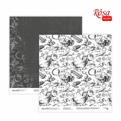 Бумага для скрапбукинга от ROSA TALENT - Recipe book 1, двусторонняя, 30,48х30,48см, 200г/м2