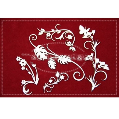 Чипборд Scrapiniec - Весенние завитки, 6 штук