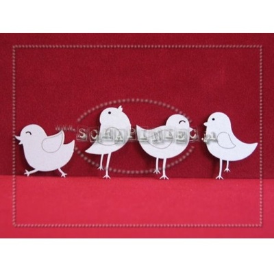 Чипборд Scrapiniec - Птахи, 4 штуки