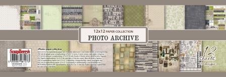 Набор бумаги для скрапбукинга от ScrapBerry's - Фотоархив, 30,5х30,5 см., 12 листов,   200 гр/м