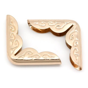 Металлические уголки для альбомов, 30х21 мм, цвет розовое золото, 4 шт.