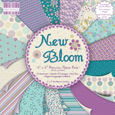 Набор бумаги для скрапбукинга First Edition - New Bloom, 16 листов, размер 15х15 см.