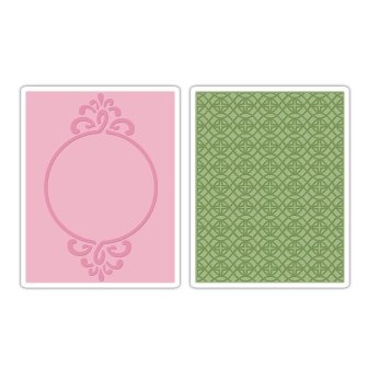 Набор папок для тиснения от Sizzix - Textured Impressions Embossing Folders 2PK - Circle Frame & Sparkling Set