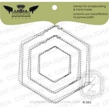 Набор акриловых штампов Lesia Zgharda R043 Рамка-дудлинг шестиугольник прошитый, 3 шт.