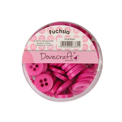 Набір ґудзиків від Dovecraft - Fuchsia, 60 шт.