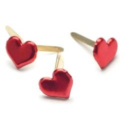 Набір брадсів Creative Impressions - Metallic Red Hearts CI90315, червоний металік, 50 штук