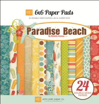 Набор бумаги от Echo Park "Paradise Beach", 15x15, 24 листов