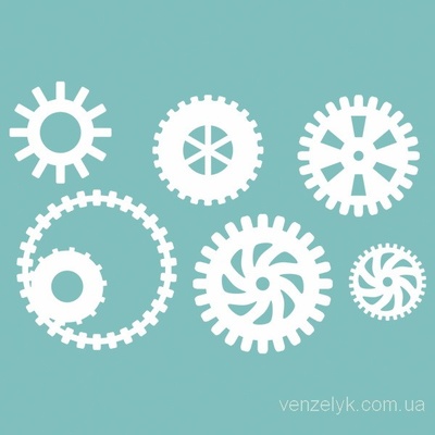 Чипборд от Вензелик - Набор шестерен 06, размер:  103x67 мм
