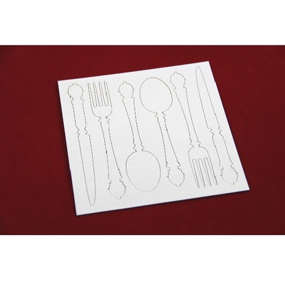 Чипборд Scrapiniec - Столовые приборы средние, 6 штук