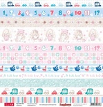 Бумага для скрапбукинга от ScrapBerry's - Зайка Ми Малыши - Полоски, 30,5х30,5 см, 190 гр/м, односторонняя