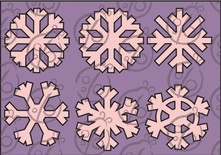 Чипборд. Набір "Сніжинки" №1. Великі
