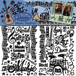 Набор наклеек-высечек HOTP - Music Scrapbooking Dazzles, 3 листа размером 15х22,5 см, 113 штук