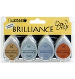 Набор чернил для штампинга Tsukineko - Brilliance Dew Drops - Planetarium, 4 штуки