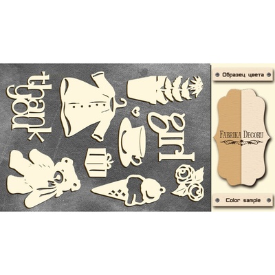Чипборд Фабрика Декору - Це дівчинка, колір молочний, крафт