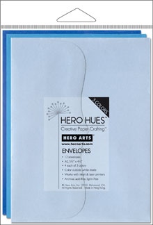 Набор конвертов Hero Arts - SEA MIX ENVELOPES (оттенки голубого), 3 штуки