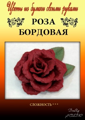 Набір паперу для виготовлення квітів - троянда бордова