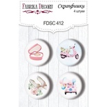 Набір скрап-фішок 4шт. Walking on clouds 412, ТМ Фабрика Декору