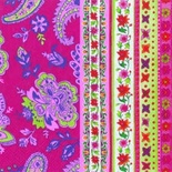 Серветка для декупажу "Квіти і візерунки", колір фону: рожевий, розмір: 33x33 см