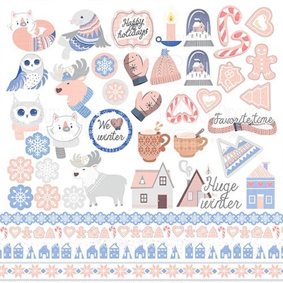Аркуш з картинками для вирізання Huge Winter, ТМ Фабрика Декору