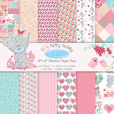Набор односторонней скрапбумаги от  Dovecraft - Tiny Tatty Teddy Girl, Me to You, 20?20 см, 36 шт