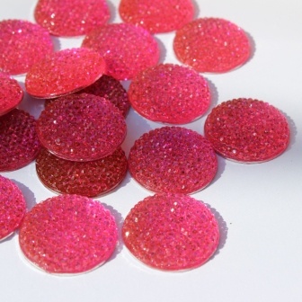 Кабашон зі стразами, колір фуксію, 24x6мм, 1 шт.